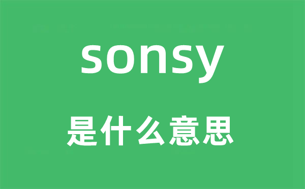 sonsy是什么意思,sonsy怎么读,中文翻译是什么