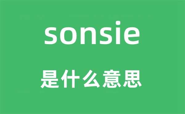 sonsie是什么意思,sonsie怎么读,中文翻译是什么