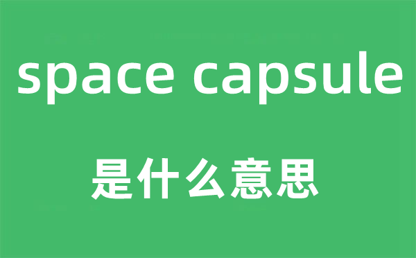 space capsule是什么意思,中文翻译是什么