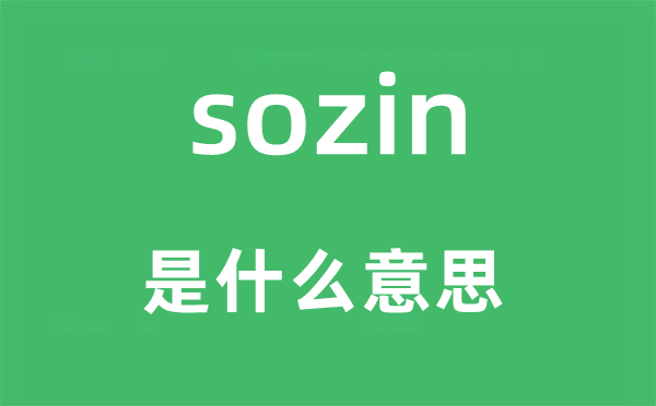 sozin是什么意思,sozin怎么读,中文翻译是什么