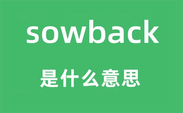 sowback是什么意思,sowback怎么读,中文翻译是什么