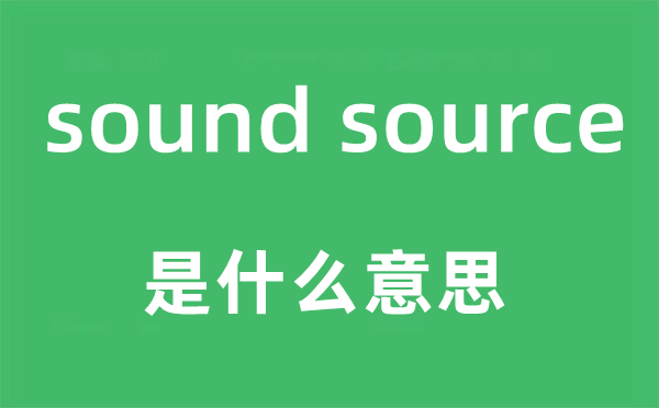 sound source是什么意思,中文翻译是什么