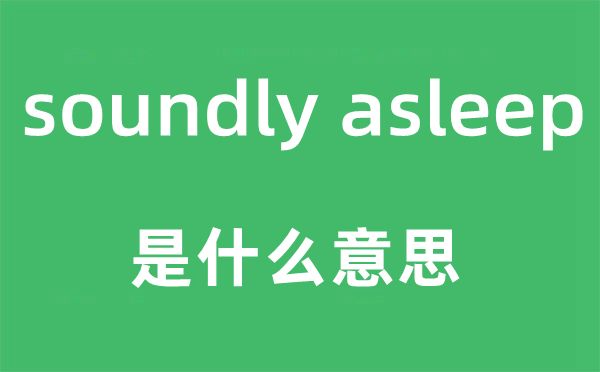 soundly asleep是什么意思,中文翻译是什么