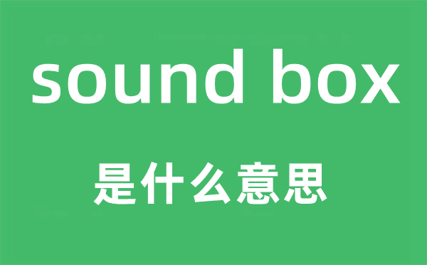 sound box是什么意思,中文翻译是什么