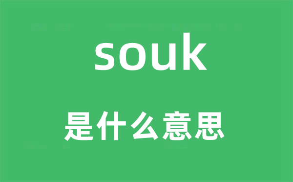 souk是什么意思,souk怎么读,中文翻译是什么