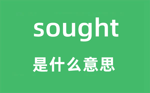 sought是什么意思,sought怎么读,中文翻译是什么