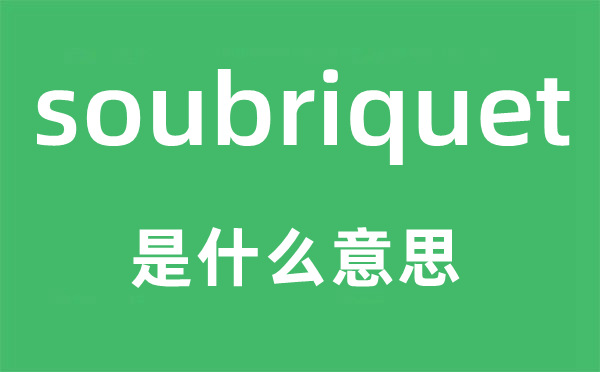 soubriquet是什么意思,soubriquet怎么读,中文翻译是什么