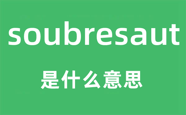 soubresaut是什么意思,soubresaut怎么读,中文翻译是什么