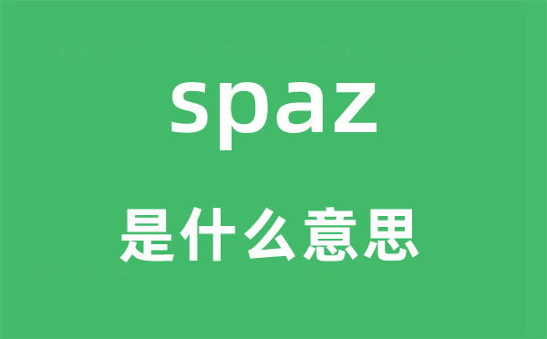 spaz是什么意思,spaz怎么读,中文翻译是什么