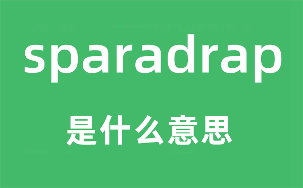 sparadrap是什么意思,sparadrap怎么读,中文翻译是什么