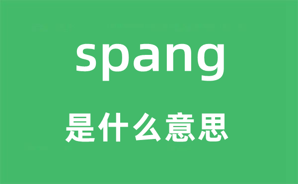 spang是什么意思,spang怎么读,中文翻译是什么