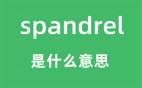 spandrel是什么意思,spandrel怎么读,中文翻译是什么