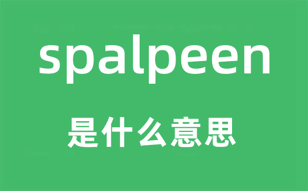 spalpeen是什么意思,spalpeen怎么读,中文翻译是什么