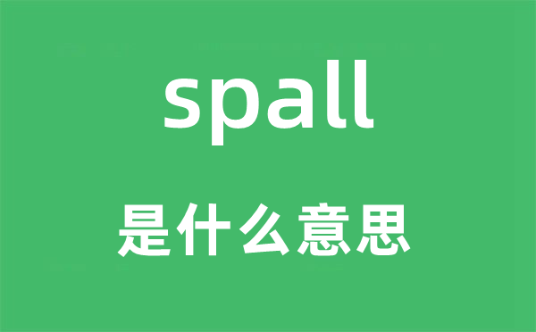 spall是什么意思,spall怎么读,中文翻译是什么