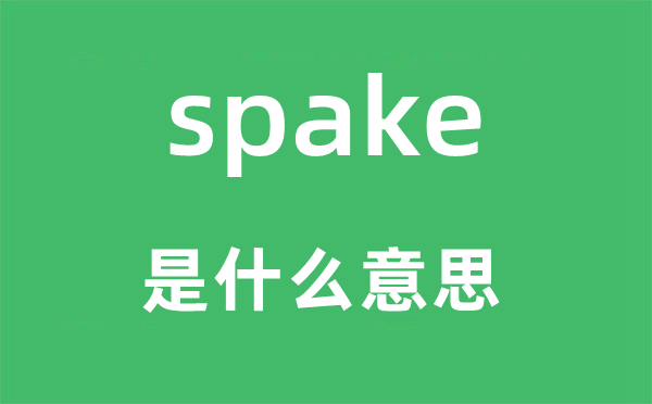 spake是什么意思,spake怎么读,中文翻译是什么