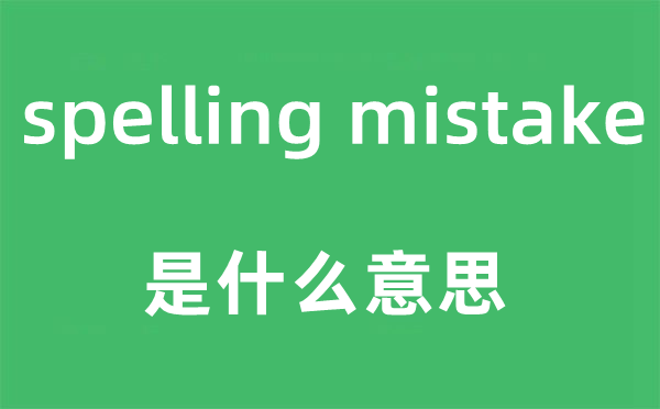 spelling mistake是什么意思,中文翻译是什么