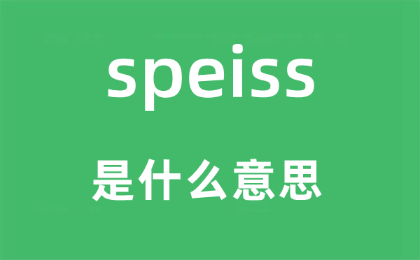 speiss是什么意思,speiss怎么读,中文翻译是什么