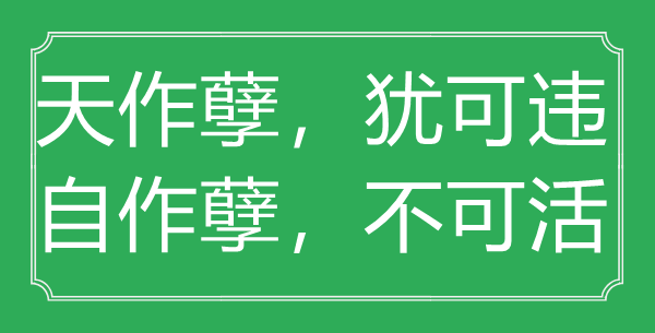 “天作孽，犹可违，自作孽，不可活”的意思出处及全诗赏析