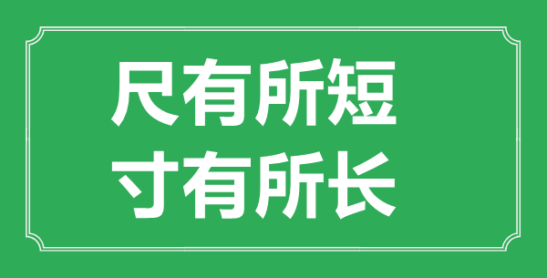 “尺有所短，寸有所长”的意思出处及全文赏析