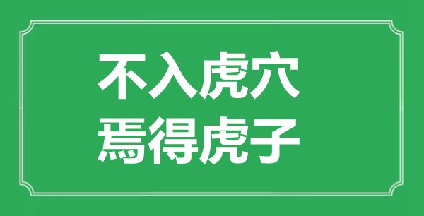 “不入虎穴，焉得虎子”的意思出处及全文赏析