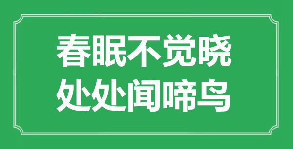 “春眠不觉晓,处处闻啼鸟”的意思是什么,出处是哪首诗