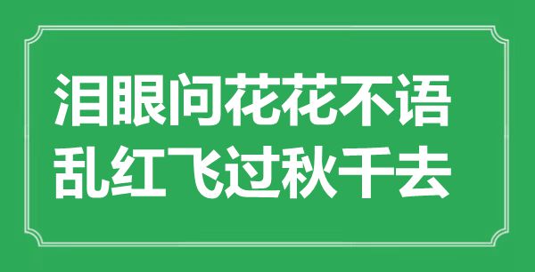 “泪眼问花花不语，乱红飞过秋千去”是什么意思,出处是哪里