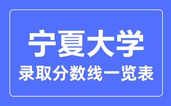 2023年高考多少分能上宁夏大学？附各省录取分数线