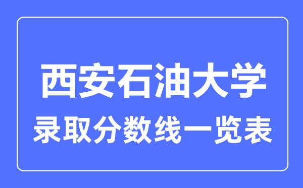 2023年高考多少分能上西安石油大学？附各省录取分数线