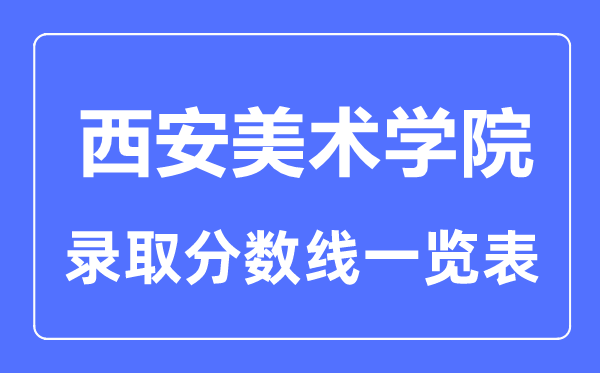 2023年高考多少分能上西安美术学院？附各省录取分数线