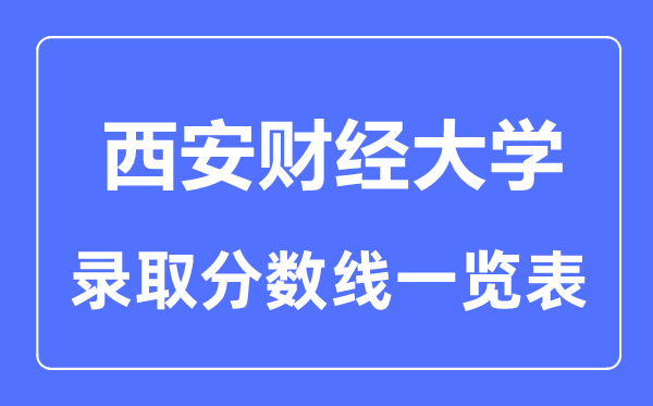 2023年高考多少分能上西安财经大学？附各省录取分数线