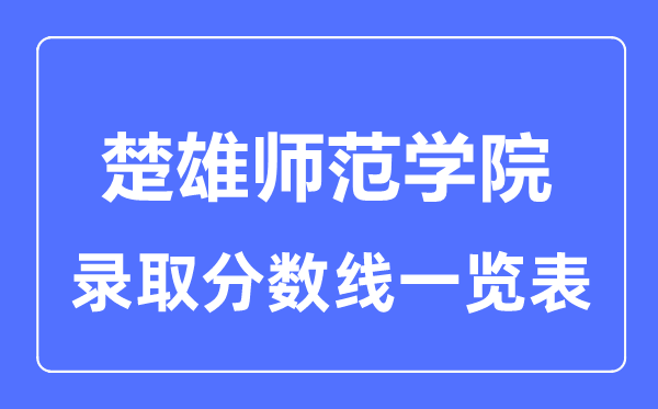 2023年高考多少分能上楚雄师范学院？附各省录取分数线