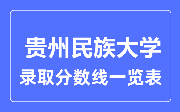 2023年高考多少分能上贵州民族大学？附各省录取分数线