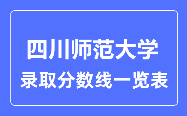 2023年高考多少分能上四川师范大学？附各省录取分数线