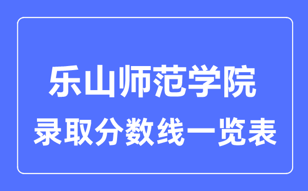 2023年高考多少分能上乐山师范学院？附各省录取分数线