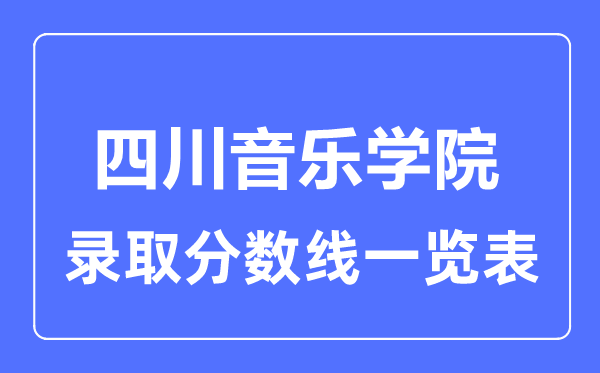 2023年高考多少分能上四川音乐学院？附各省录取分数线