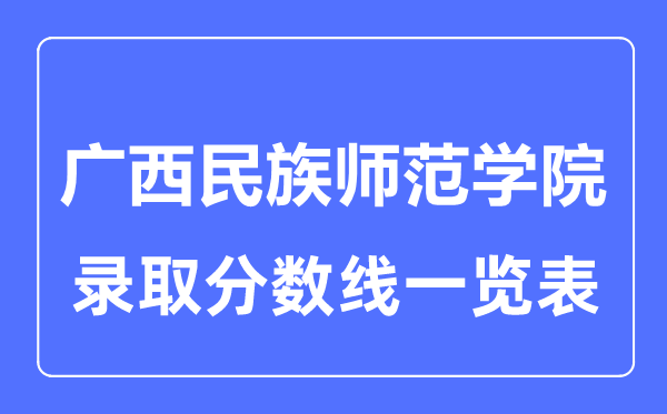 2023年高考多少分能上广西民族师范学院？附各省录取分数线