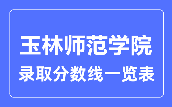 2023年高考多少分能上玉林师范学院？附各省录取分数线