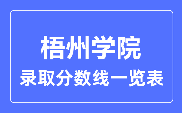 2023年高考多少分能上梧州学院？附各省录取分数线