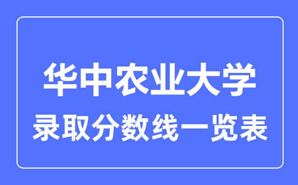 2023年高考多少分能上华中农业大学？附各省录取分数线