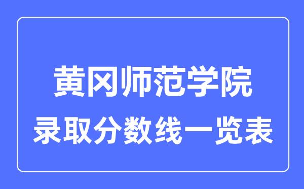 2023年高考多少分能上黄冈师范学院？附各省录取分数线