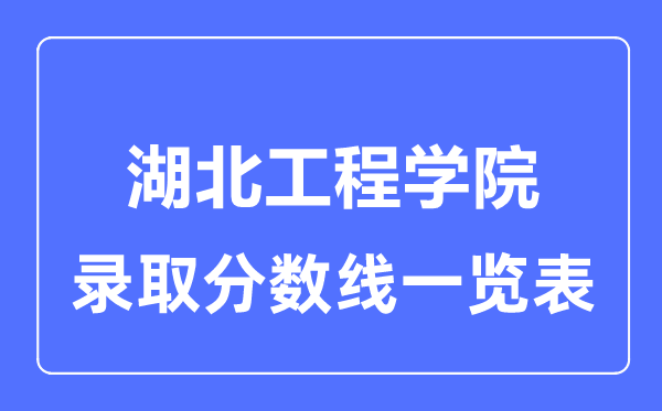 2023年高考多少分能上湖北工程学院？附各省录取分数线