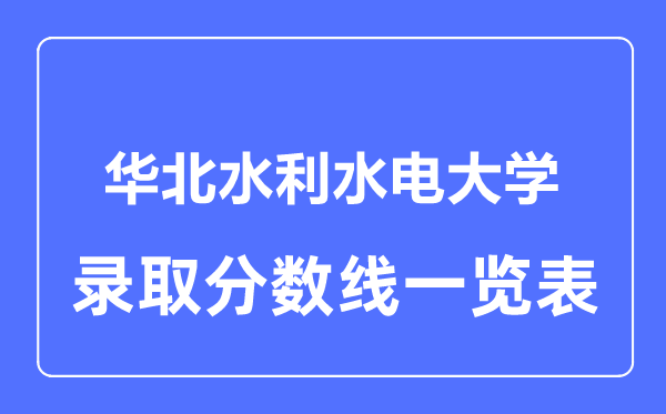 2023年高考多少分能上华北水利水电大学？附各省录取分数线