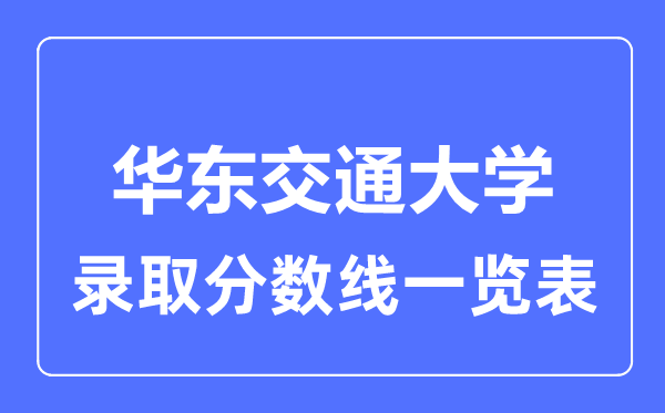 2023年高考多少分能上华东交通大学？附各省录取分数线