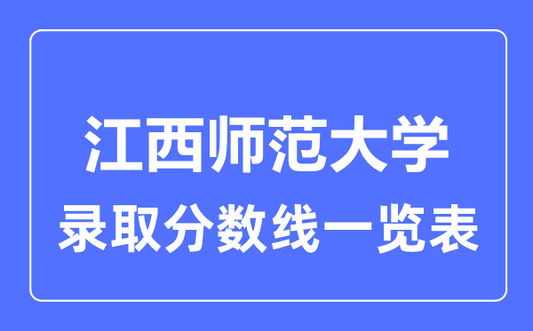 2023年高考多少分能上江西师范大学？附各省录取分数线