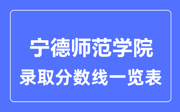 2023年高考多少分能上宁德师范学院？附各省录取分数线