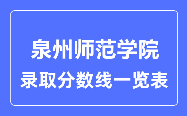 2023年高考多少分能上泉州师范学院？附各省录取分数线