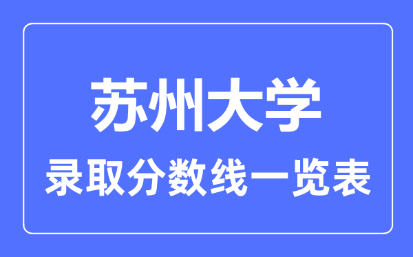 2023年高考多少分能上苏州大学？附各省录取分数线