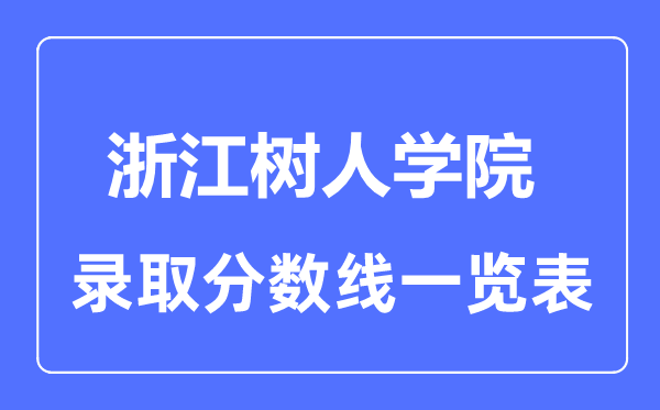 2023年高考多少分能上浙江树人学院？附各省录取分数线