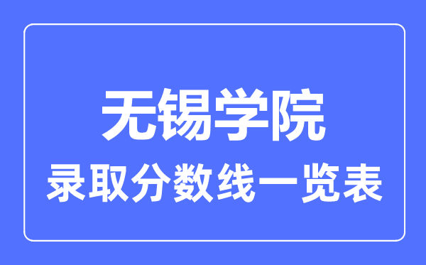 2023年高考多少分能上无锡学院？附各省录取分数线