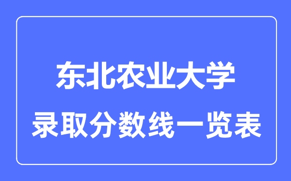 2023年高考多少分能上东北农业大学？附各省录取分数线